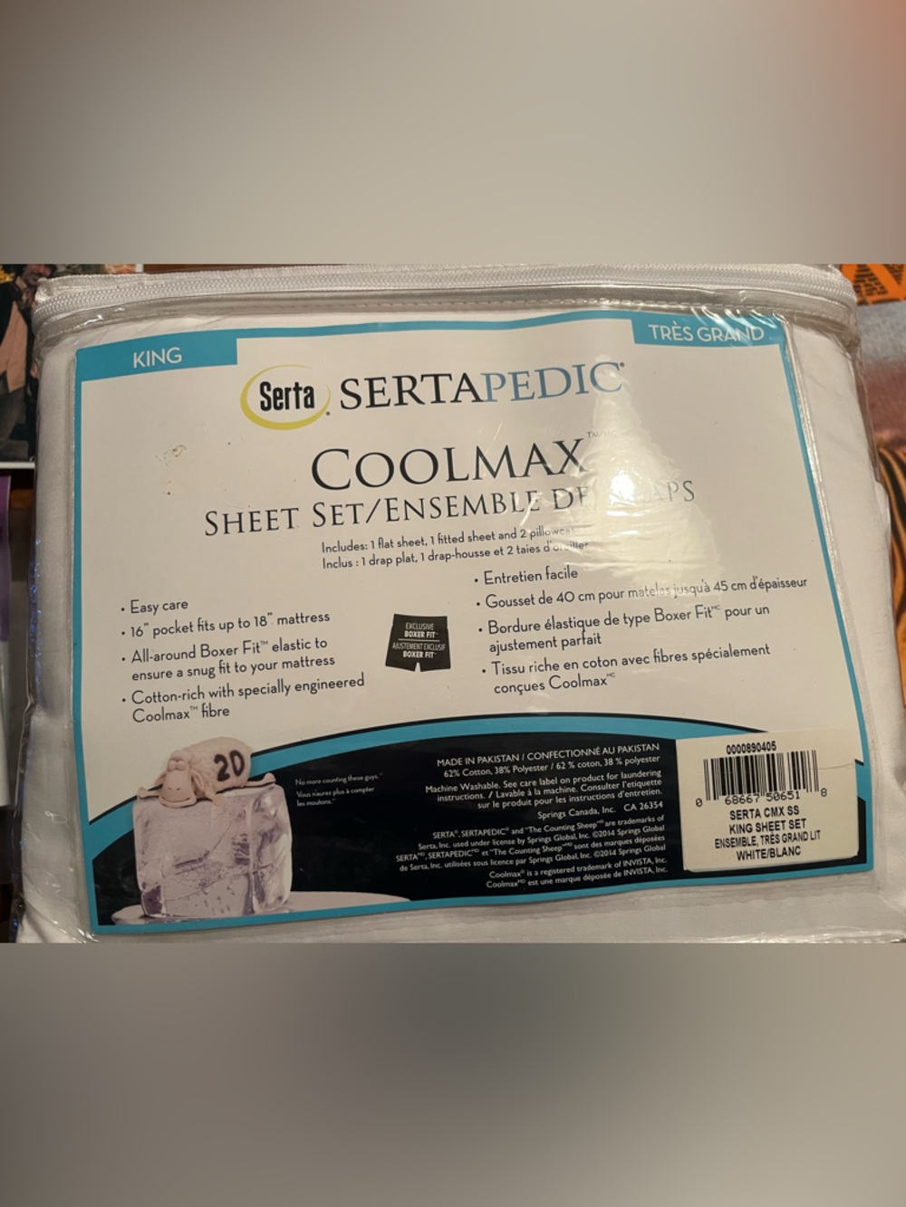 Serta Coolmax King Sheet Set - White
